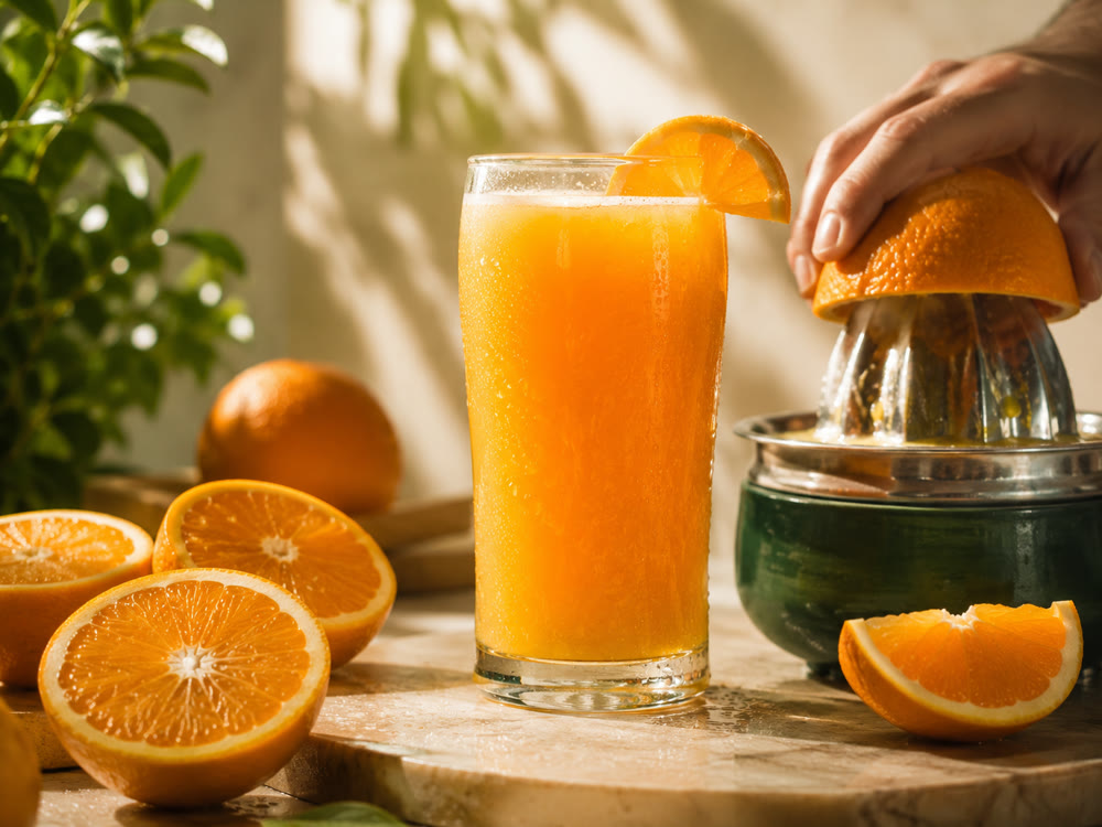 Orange squeeze at the counter